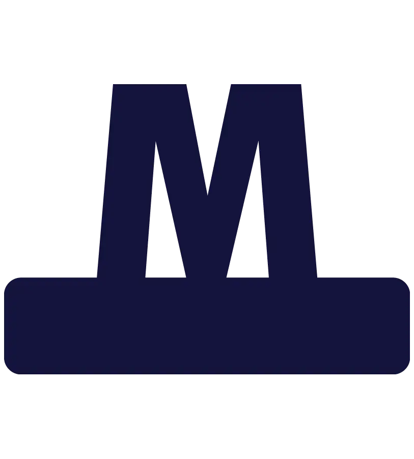 Metroens logo i "city blue"